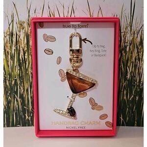 True To Form Keychain Espresso Martini Glass Handbag Charm Bag Charm Keychain